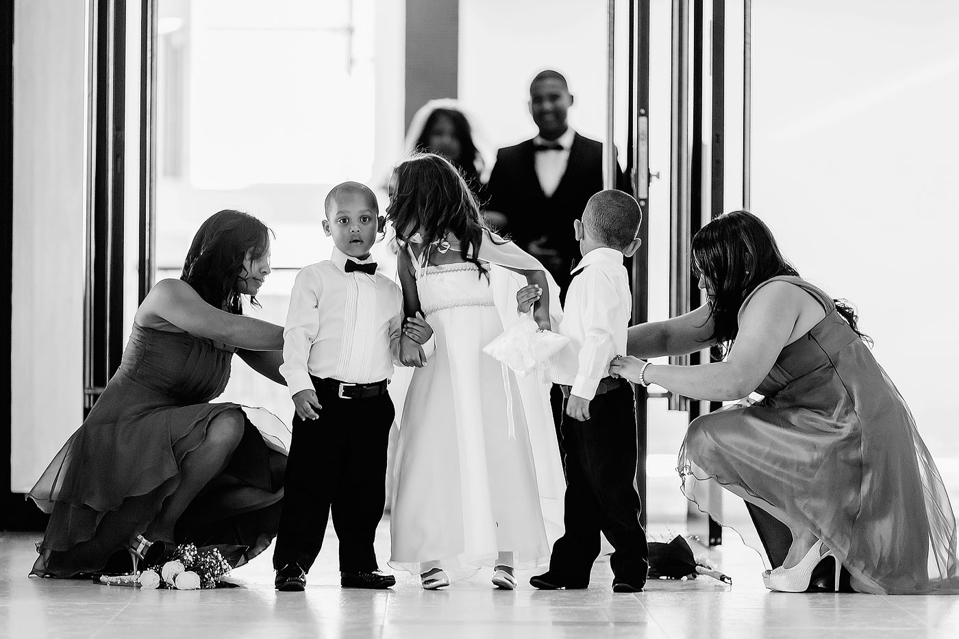 Kids at a wedding in South Africa before the wedding ceremony