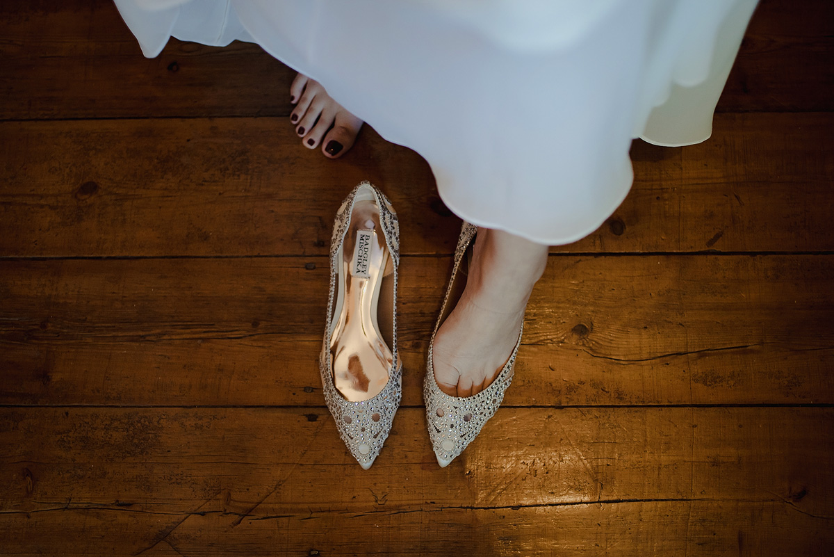 Bridal Wedding Shoes with intricate wedding details