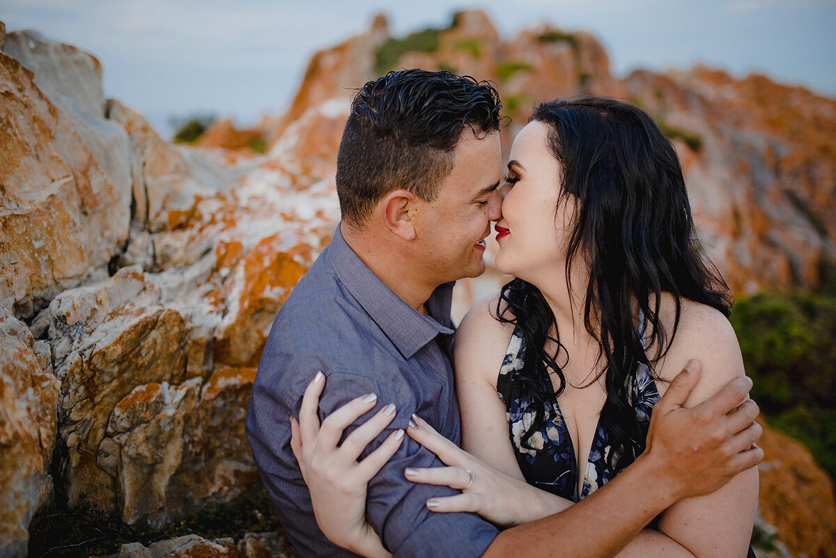 Intimate loving engagement photo