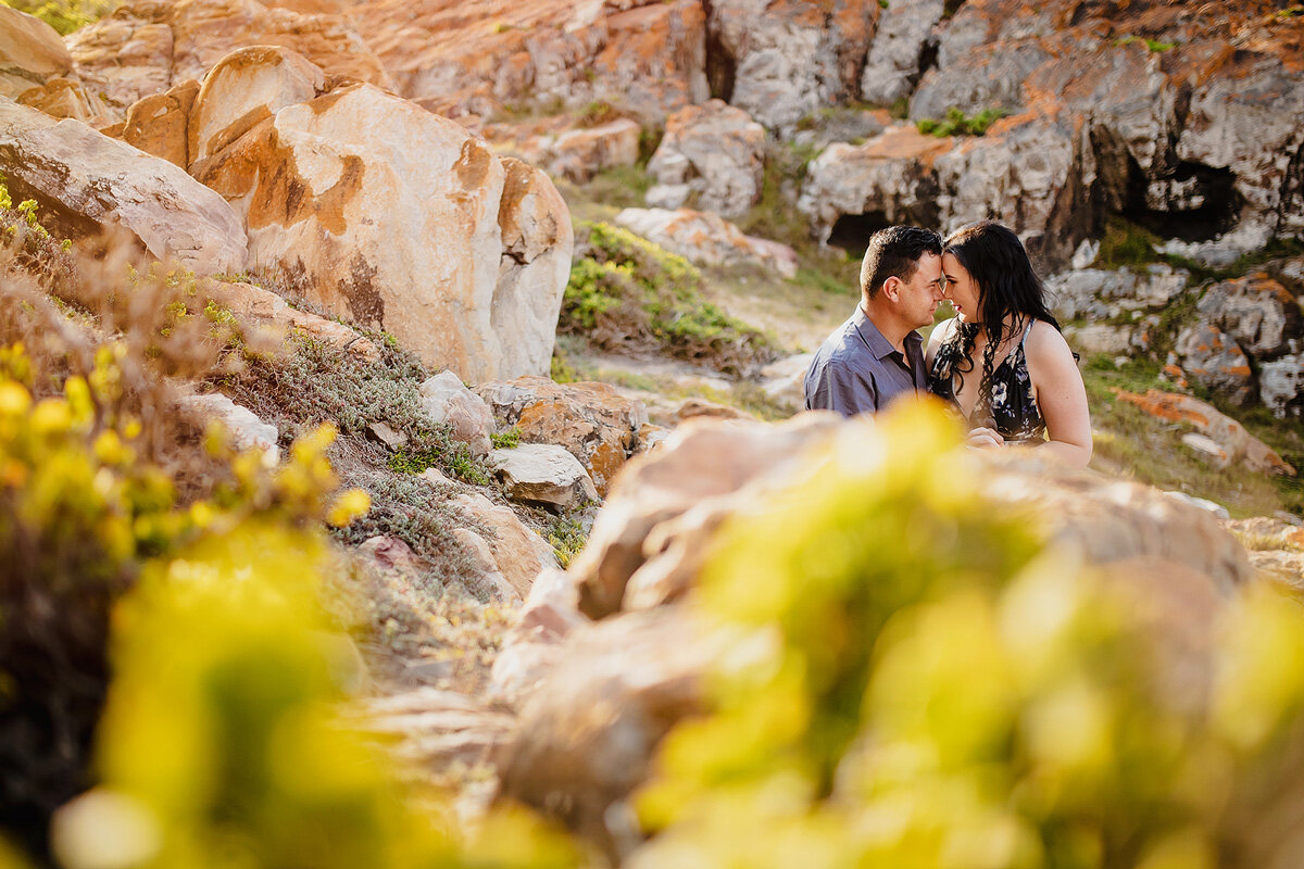 Intimate couple portraits at sunset on the beach