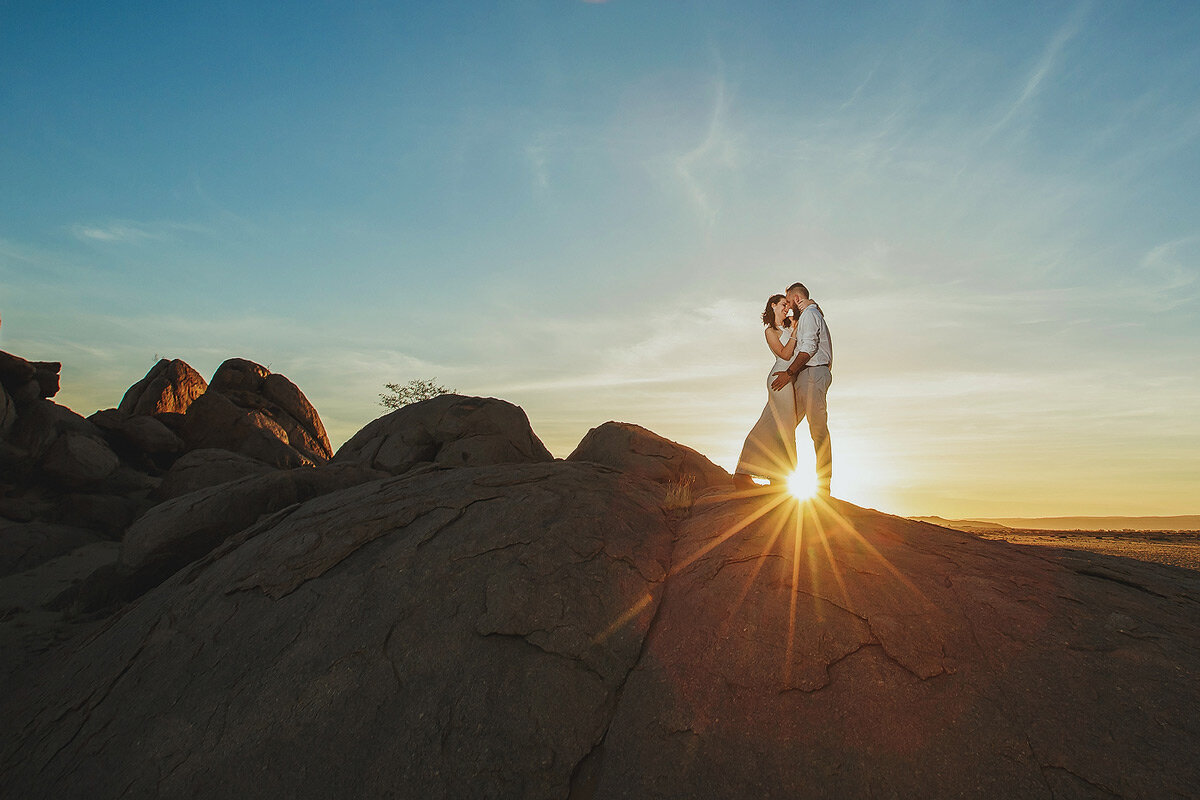 Namibia Engagement Photography at Desert Quiver Camp in Namibia near Sossusvlei.