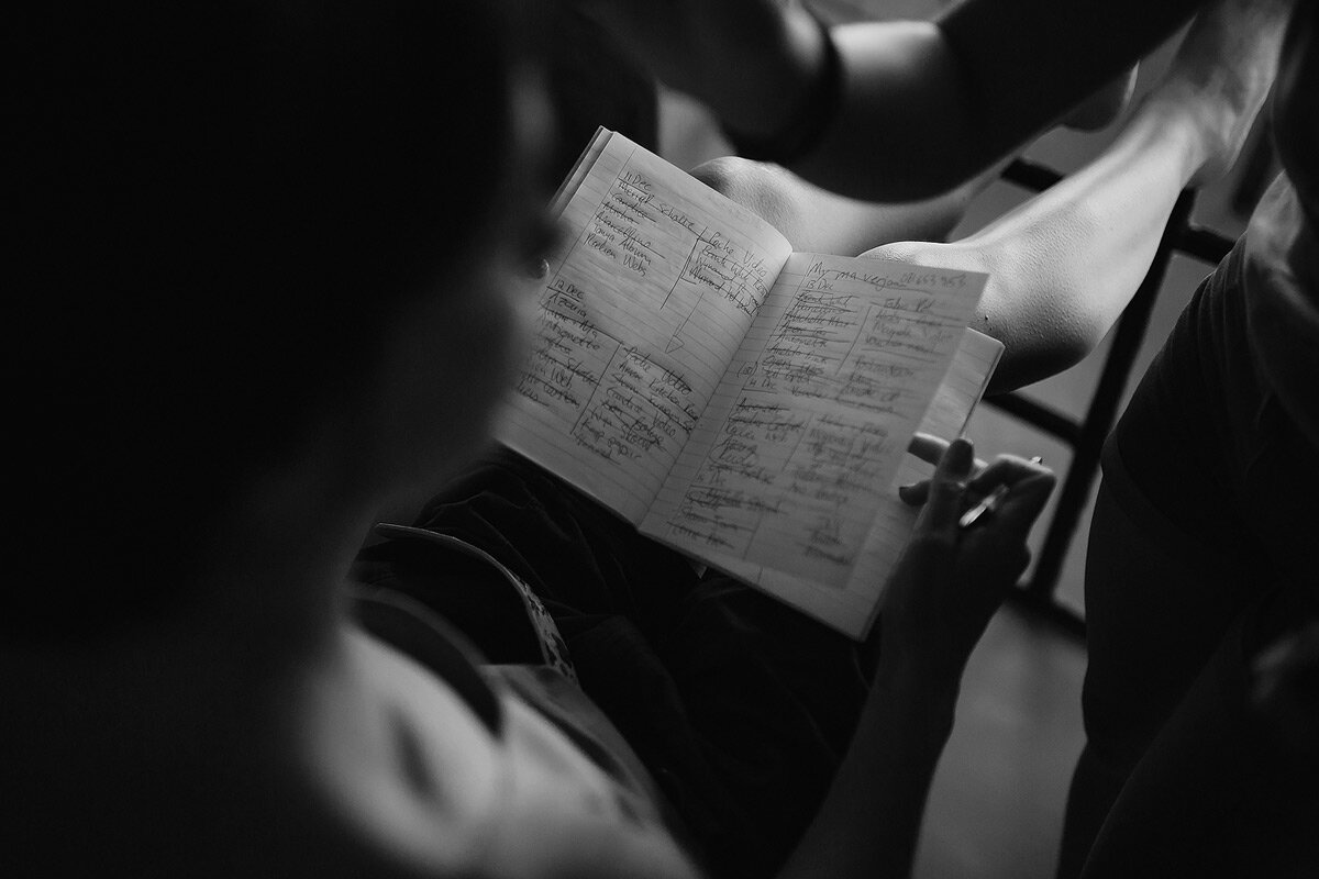 Bride planning her wedding speech before the wedding in Namibia