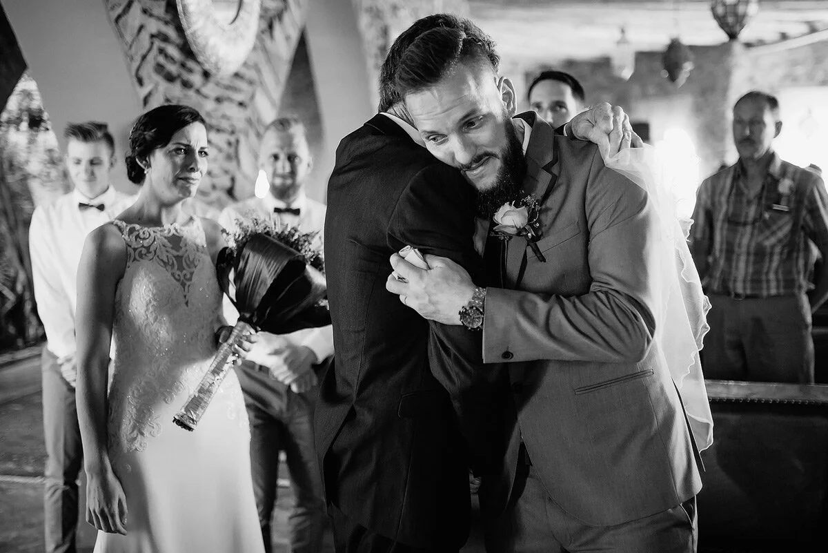 Wedding Ring Exchange during the wedding ceremony at Le Mirage Resort in Namibia