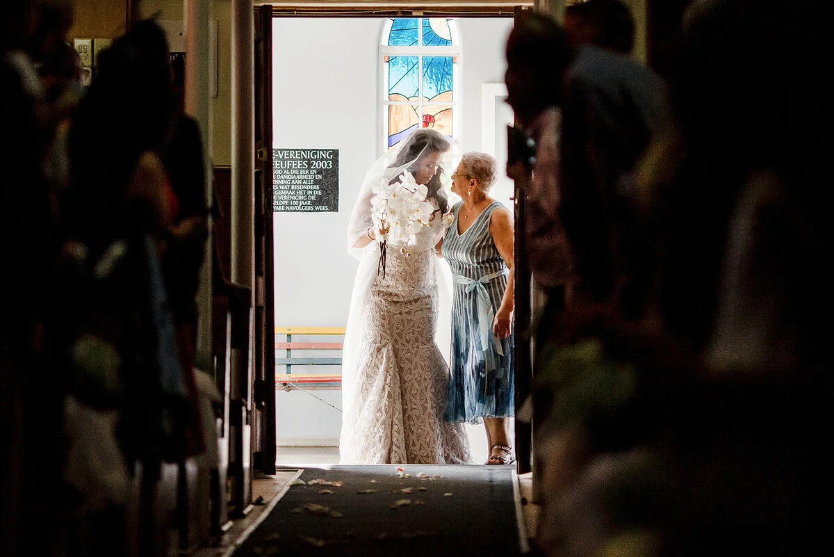 Bride and her mother walking down the Aisle during the Northern Cape Wedding.