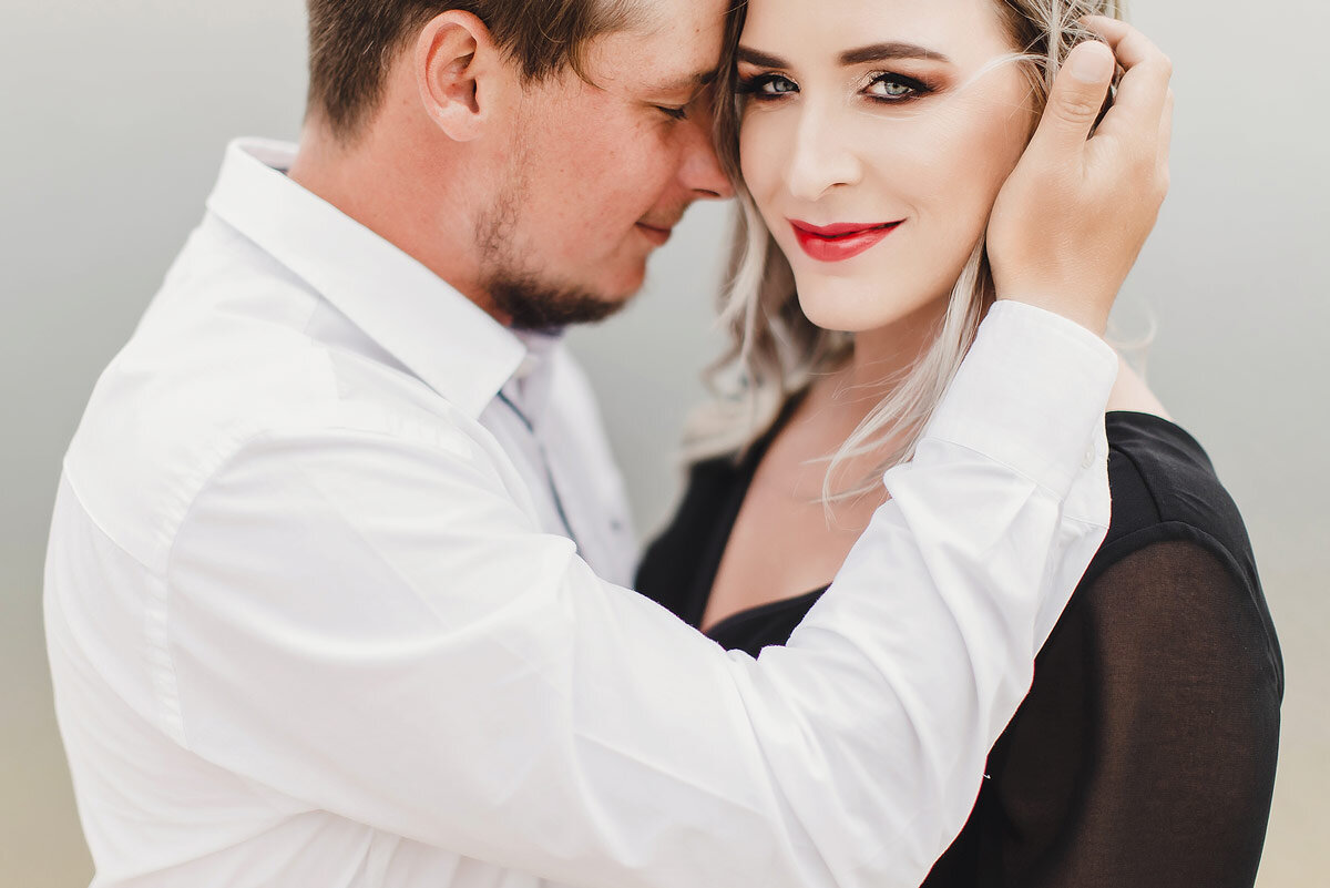 Classic Close up intimate engagement portraits on the beach in the Garden Route.
