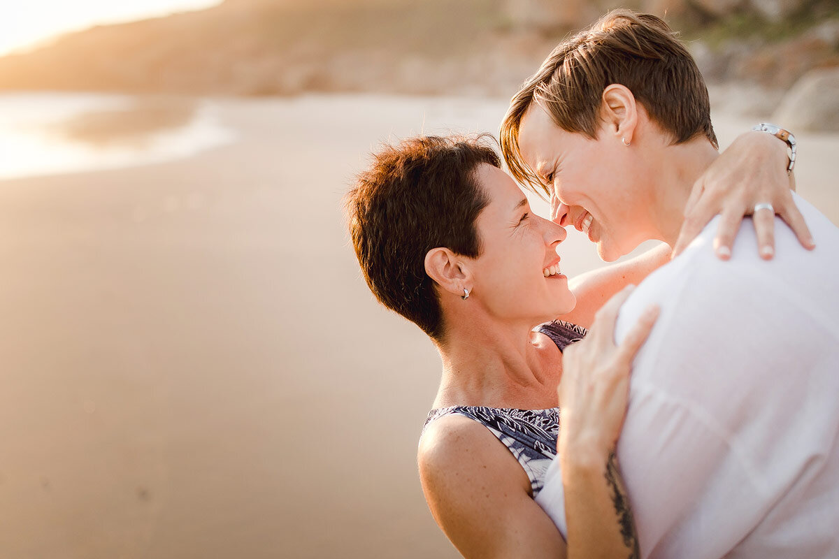 Intimate Same Sex Couple Portraits on the Beach in Plettenberg Bay South Africa.