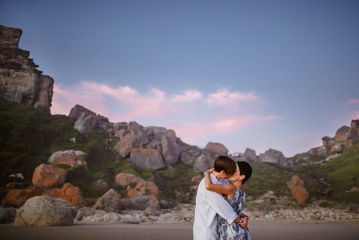 Intimate Beach Same Sex Couple Portraits in Plettenberg Bay South Africa.