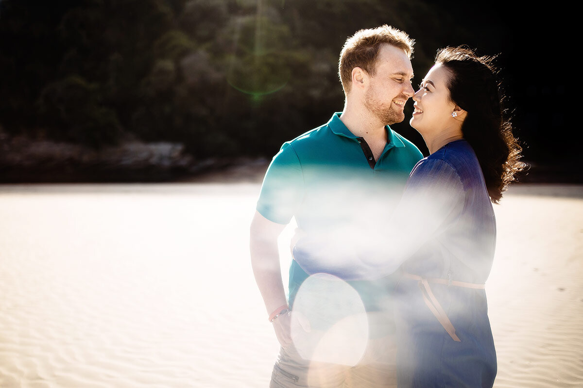 Fun Couple Photo Shoot in Wilderness South Africa on the beach.