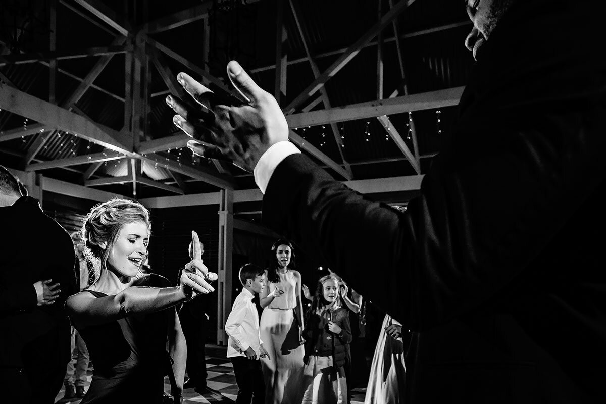 Fun Moments Documentary Photography and Wedding dance floor moves at a Garden Route Wedding.