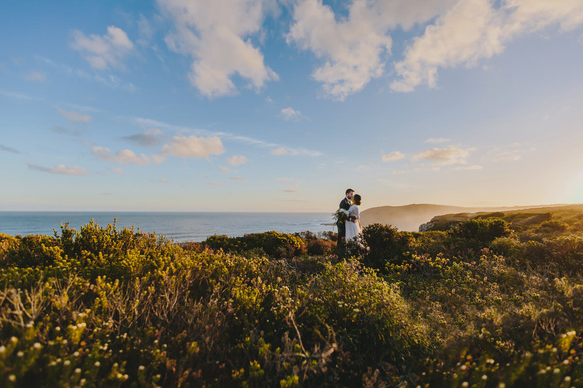 Elopement Sunset Portraits at Robberg in Plettenberg Bay South Africa.