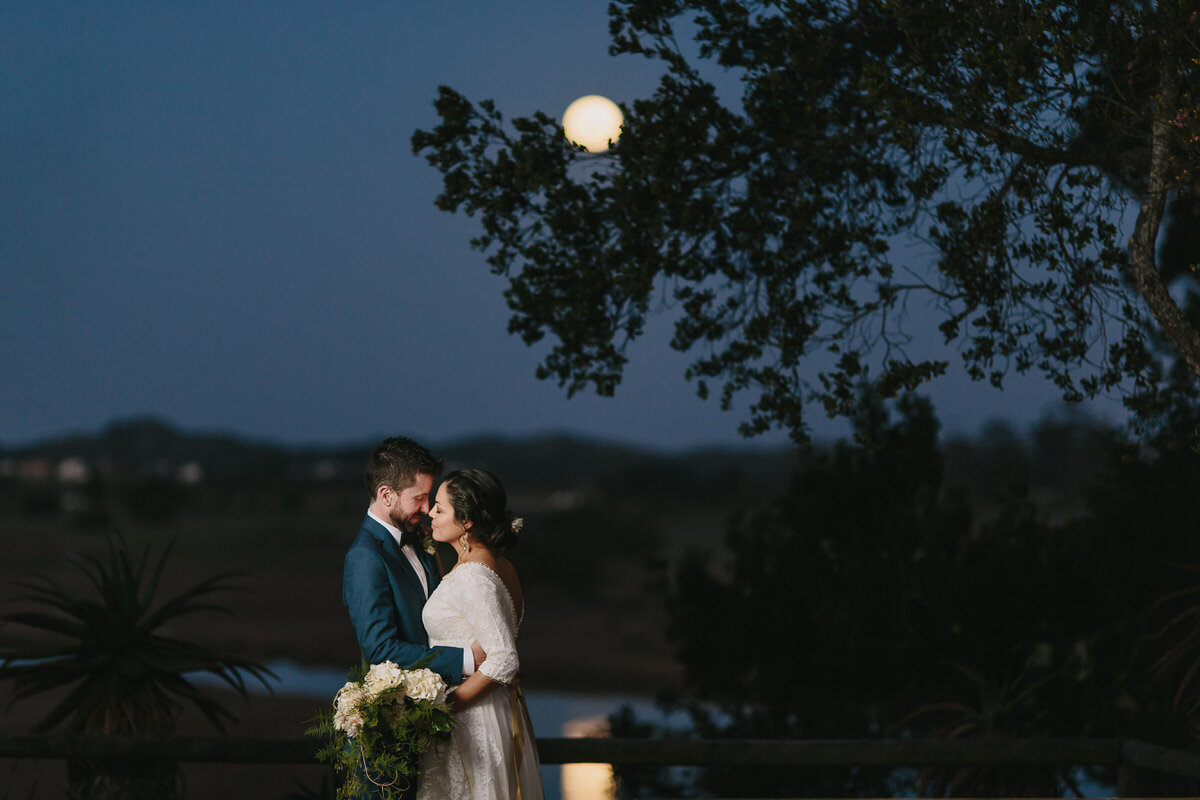 Full Moon Couple Portraits during a Garden Route Wedding Elopement.