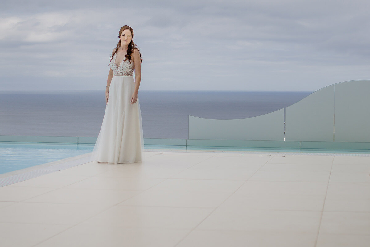 Formal Bridal Portraits with the ocean as the backround in Plett.
