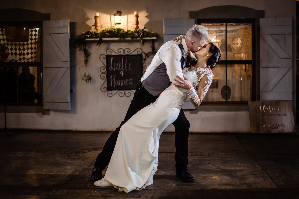 A choreographed First Dance at a Winter Wedding in the Karoo.