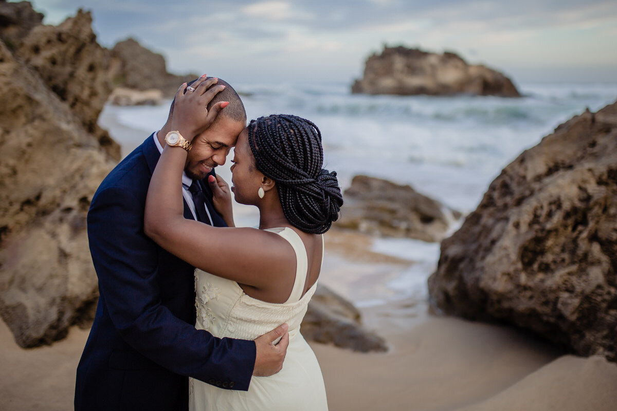 Beach Couple Anniversary Portraits in the Garden Route with Ronald and Busie near Knysna.