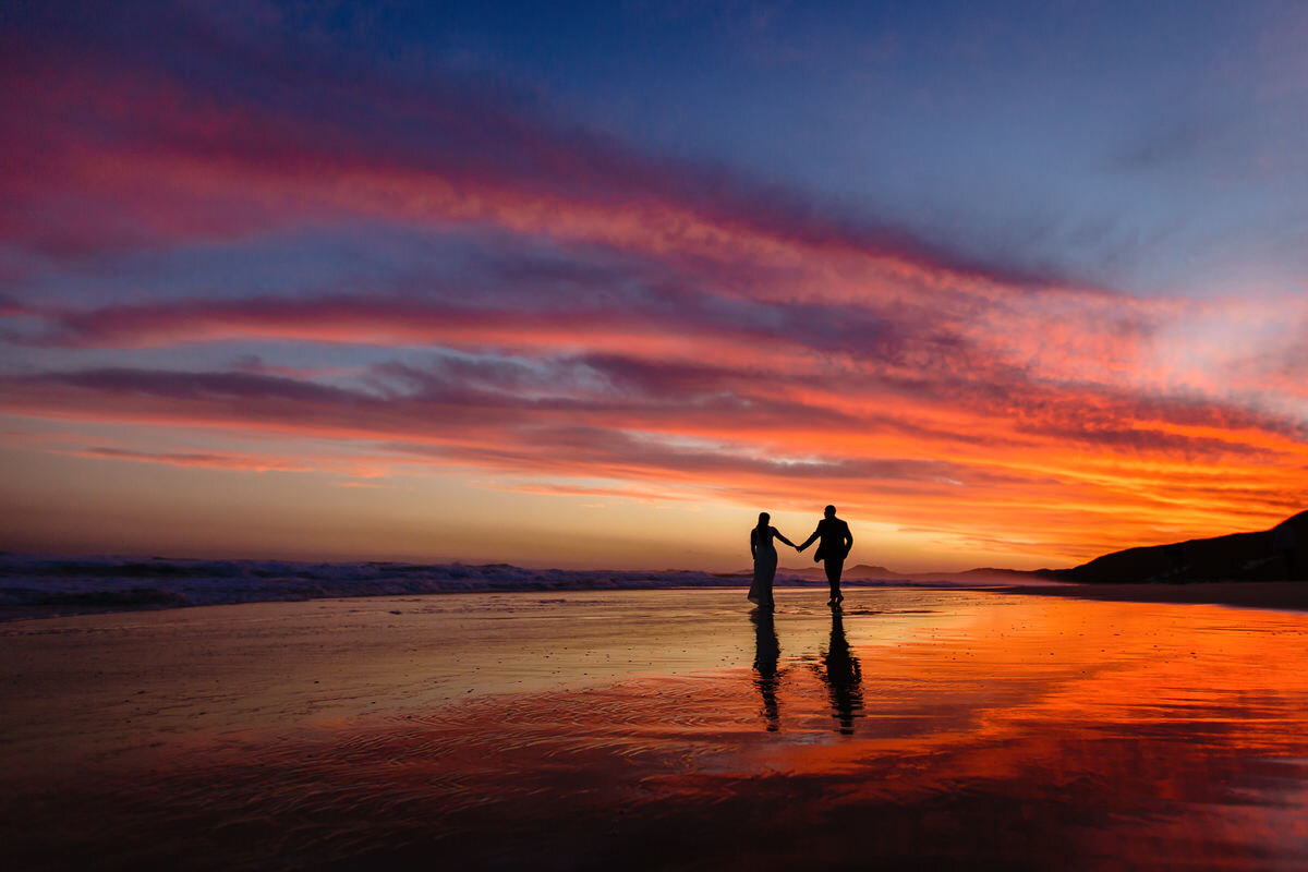 Beach Couple Anniversary Portraits in the Garden Route with Ronald and Busie near Knysna.