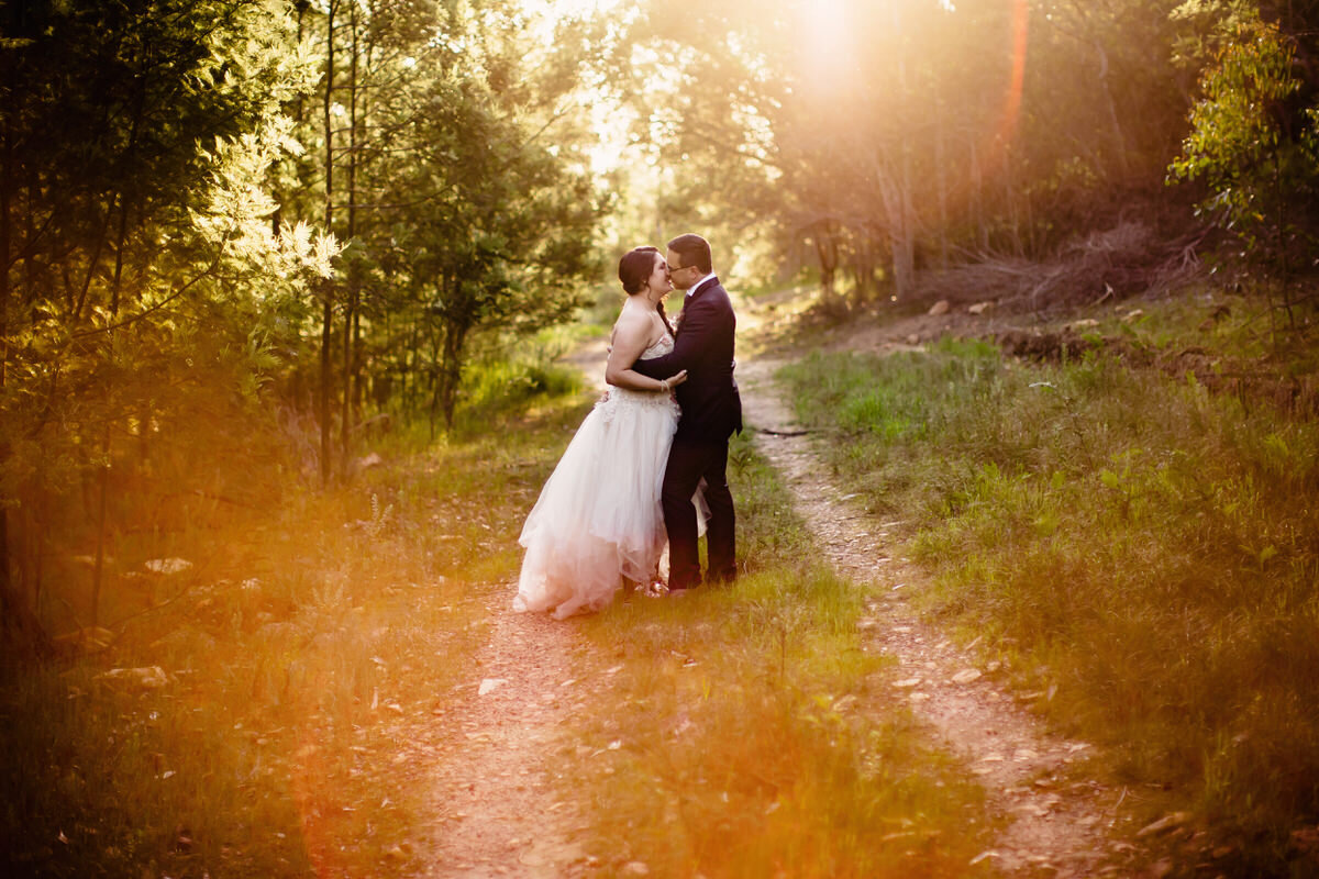  Sunset Wedding Portraits with DJ & Jolene during their fun-filled destination wedding at Die Woud in Caledon, South Africa. 