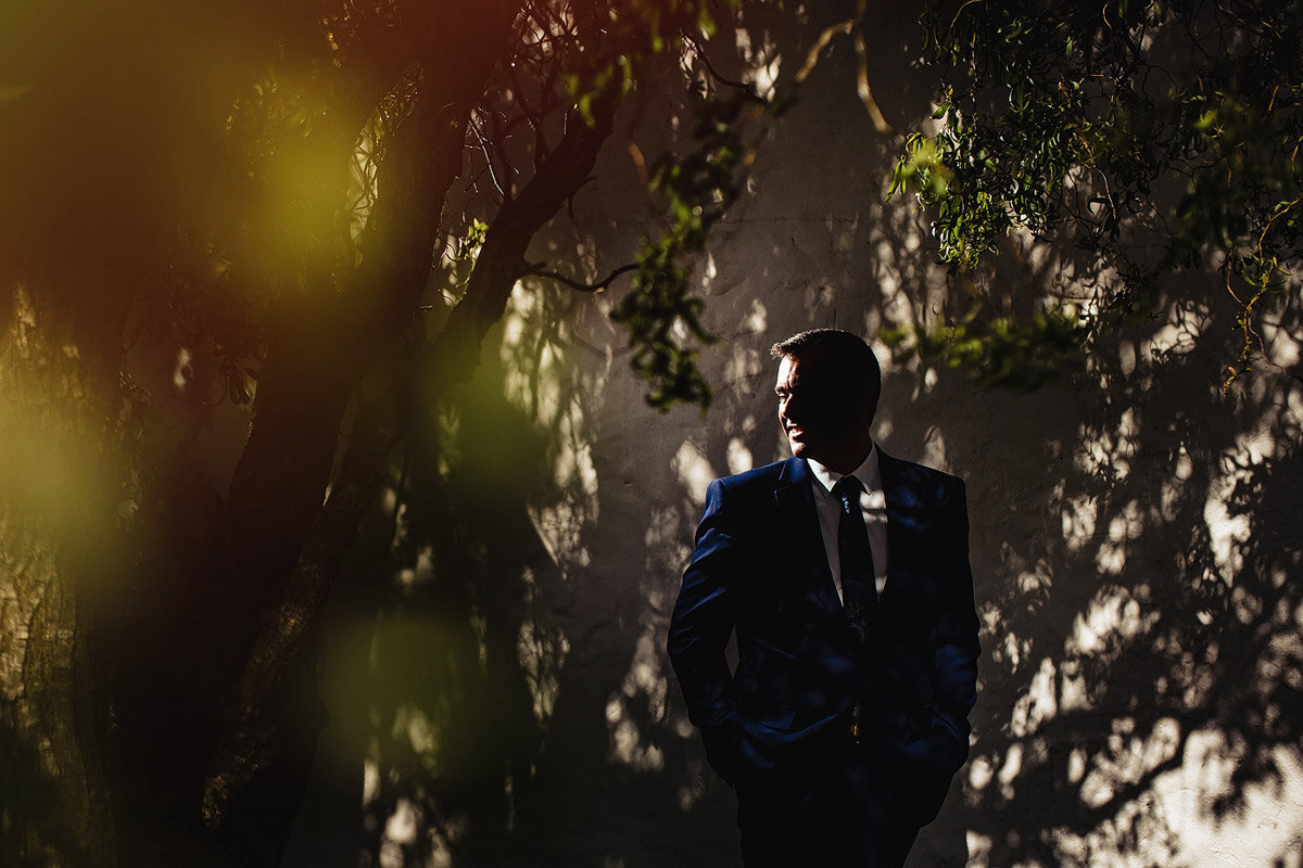 Creative and Stylish Groom Portrait in the Garden Route.