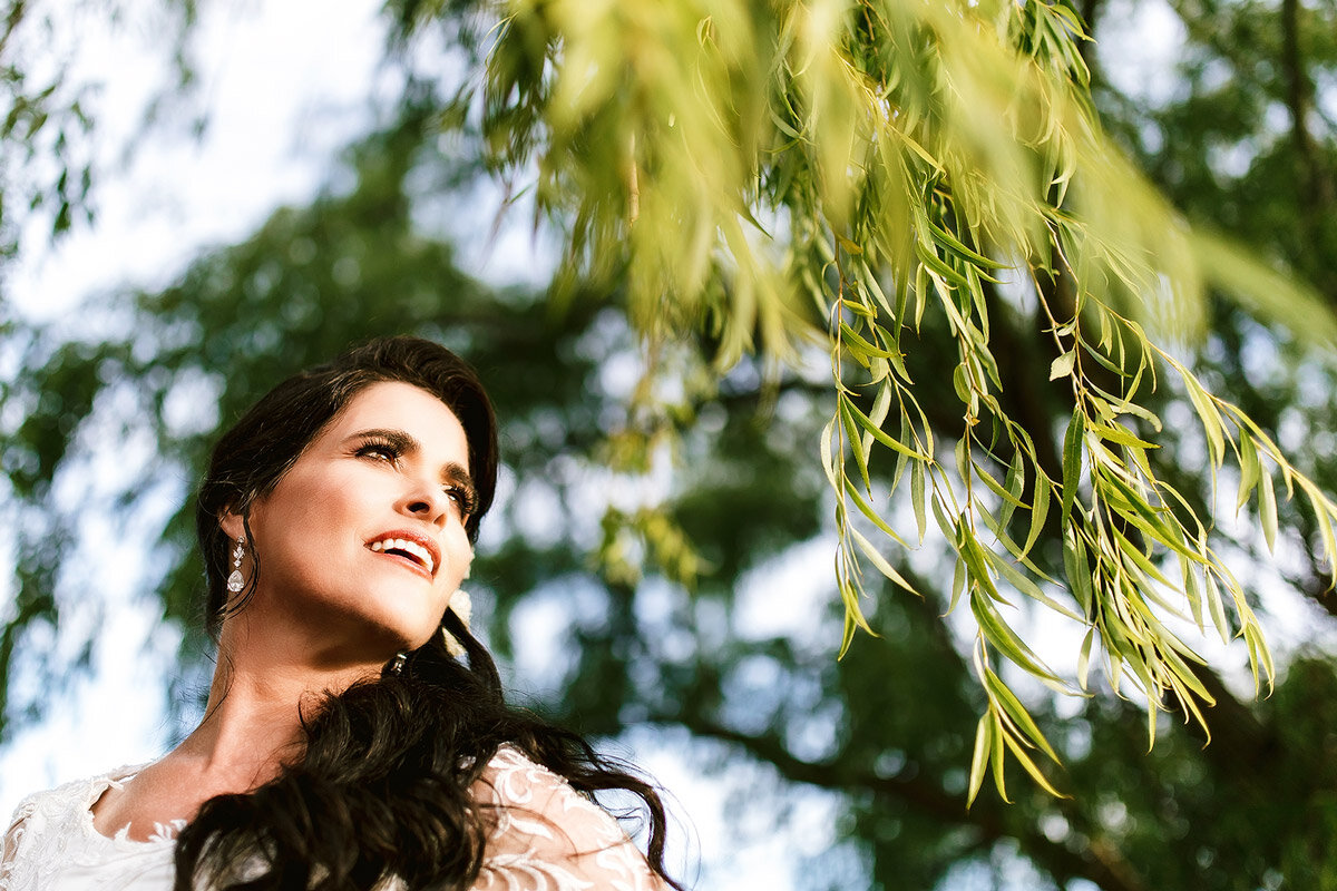 Bridal Wedding Portraits in between trees in the Garden Route of South Africa.