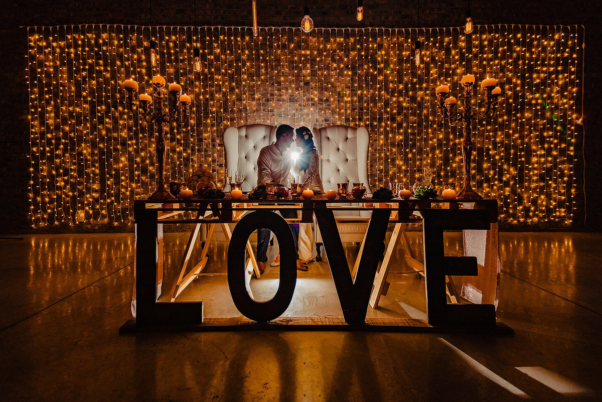  Wedding Night Photos with Fairy lights and Big Letters. 