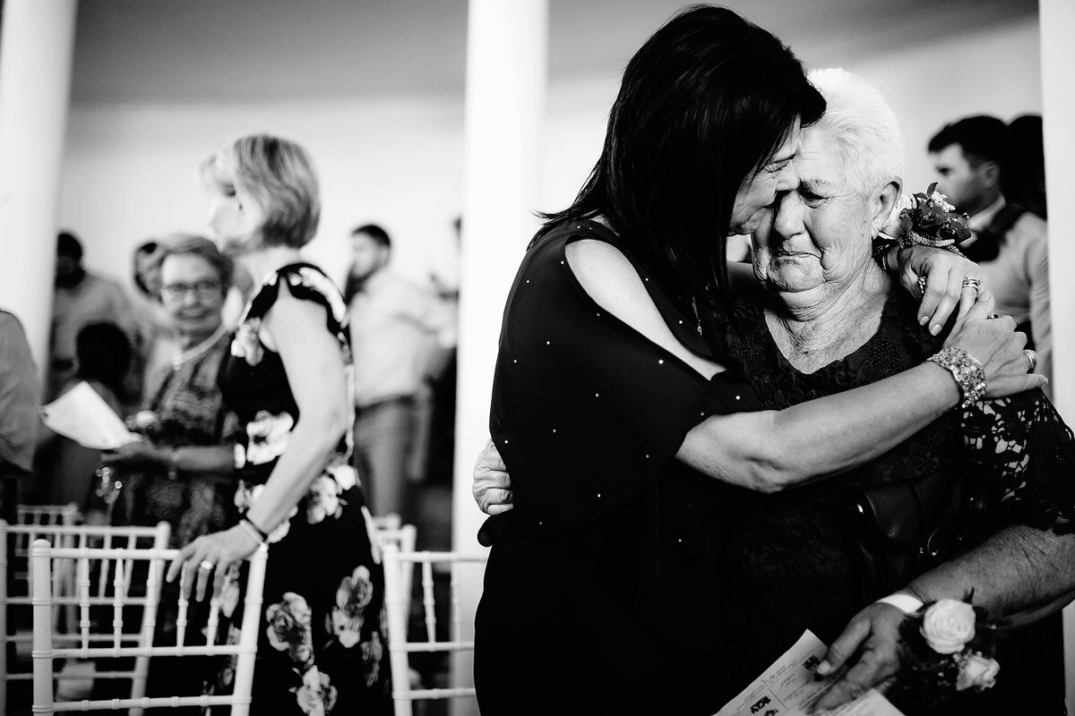 Mother and Daughter emotional moment after the wedding ceremony.