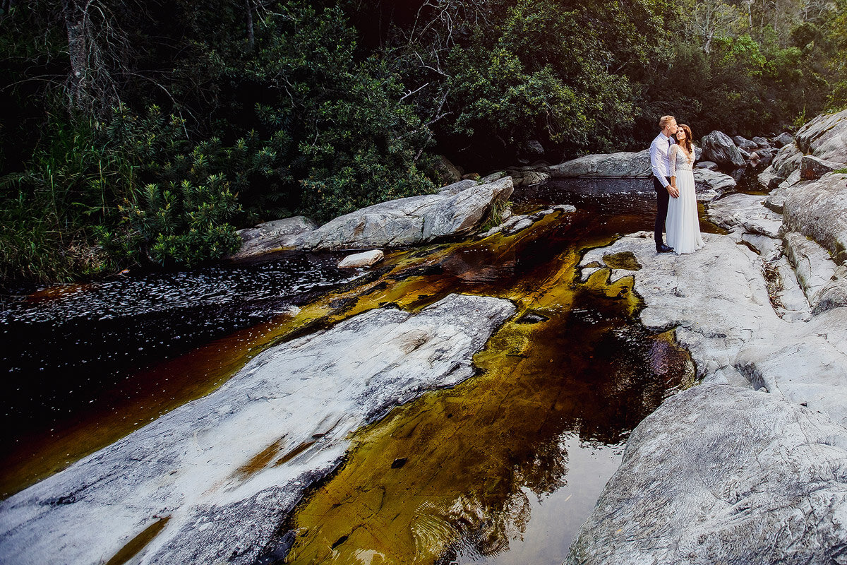 Trash the Dress Wedding Shoot in the Outeniqua Mountains. near George.
