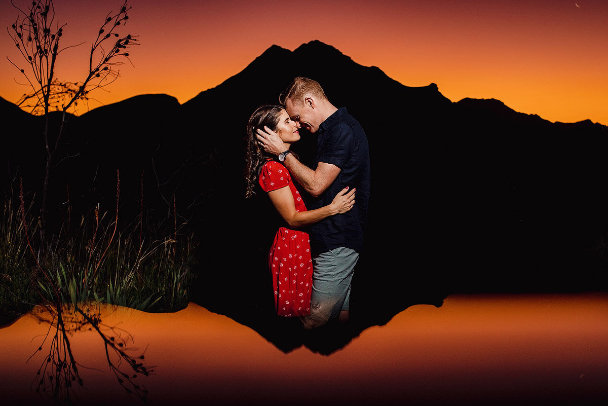 Creative Couple Portrait Photo Shoot in the Outeniqua Mountains near George.