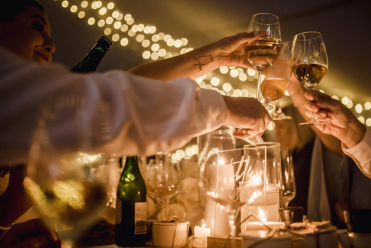 Wedding Champagne Toasts during the evening reception.