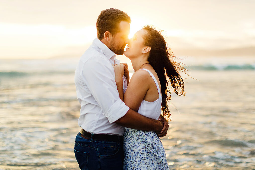 Sunset beach engagement photoshoot at Wilderness beach in the Garden Route.