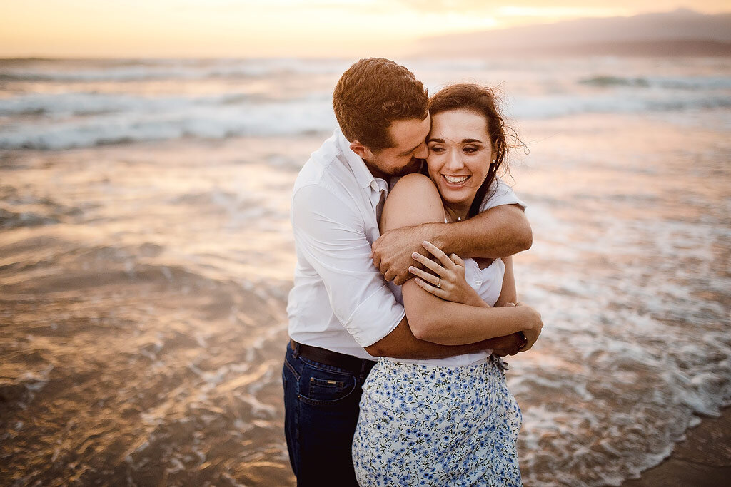 Sunset beach engagement photoshoot at Wilderness beach in the Garden Route.