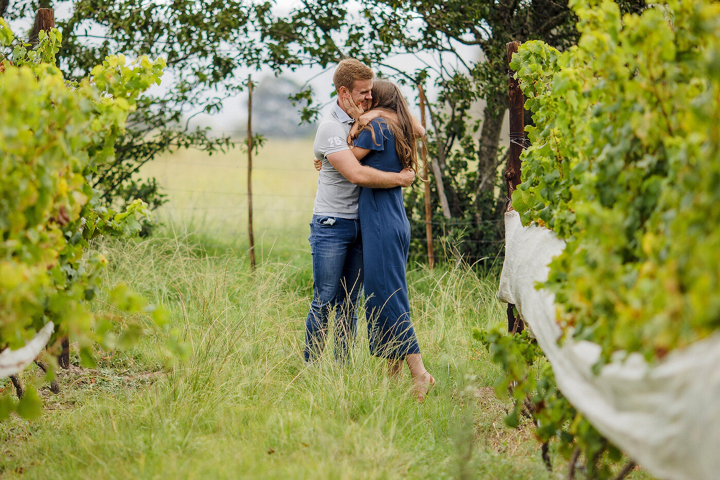 Real Life Engagement in a vineyard in the Garden Route.