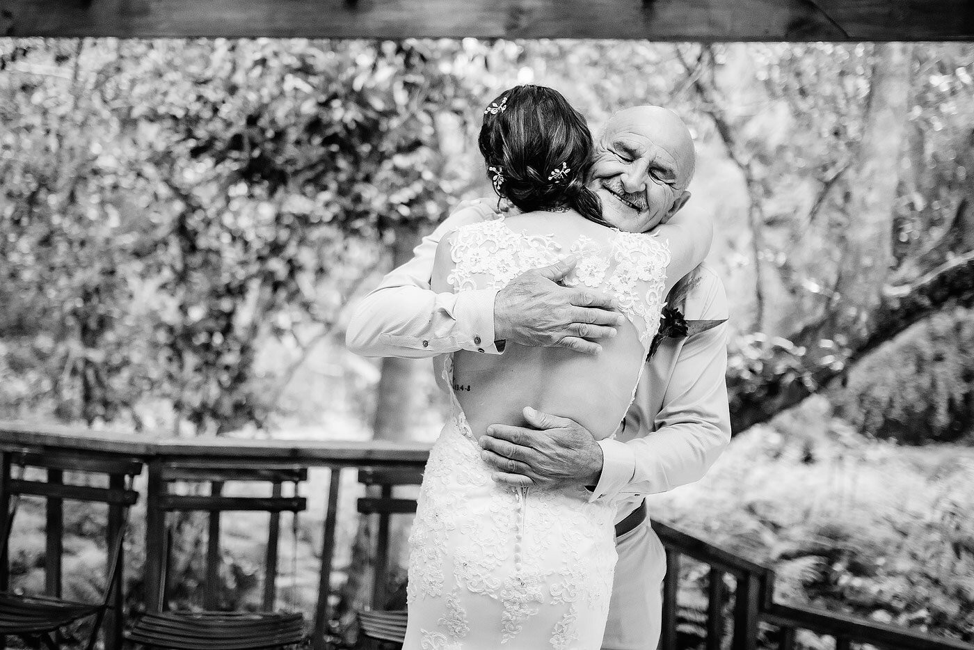 Groom and bride moment before the wedding ceremony.