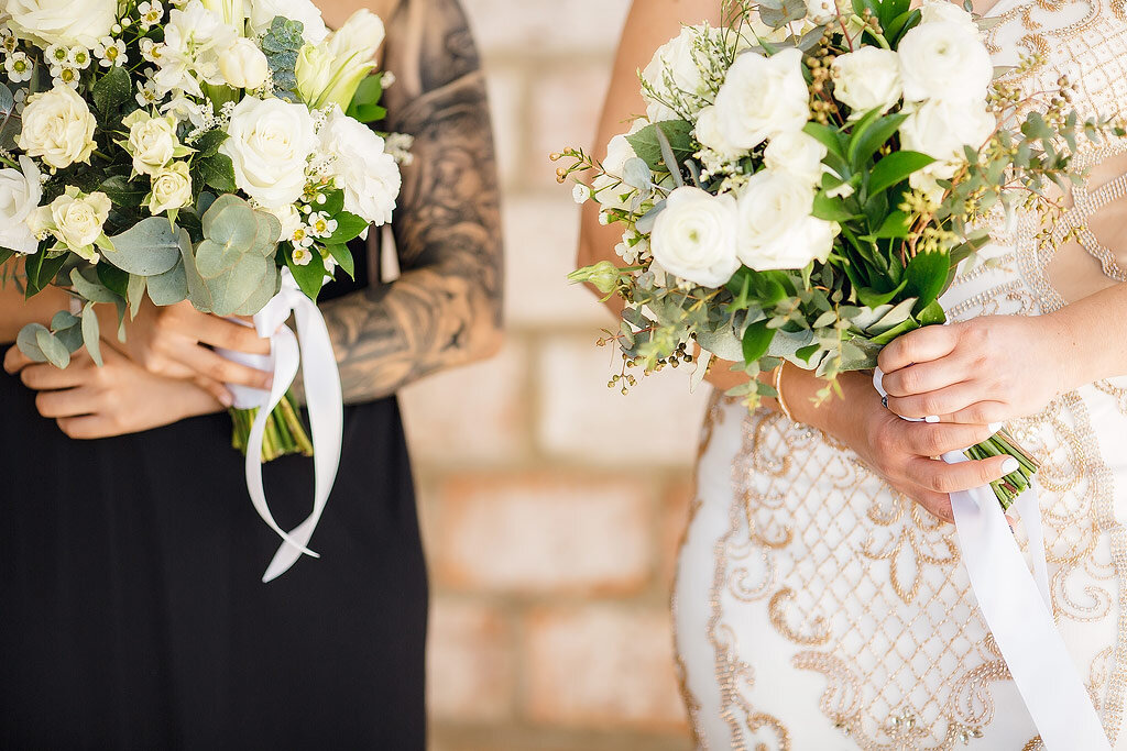 Two Bridal Bouquets at LGBTI Wedding