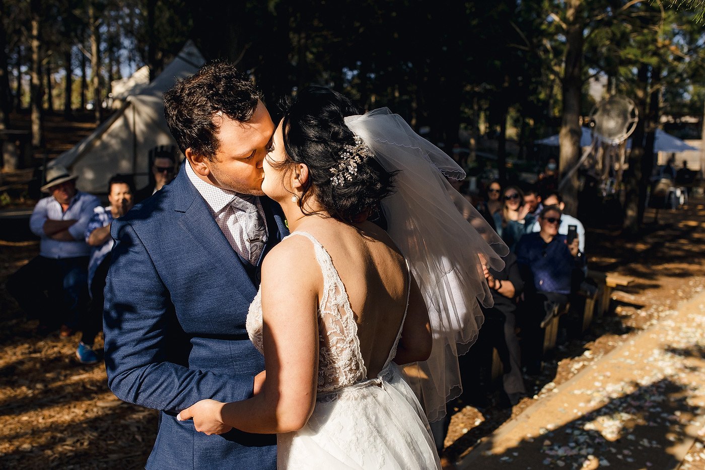 Bride and Groom wedding Kiss