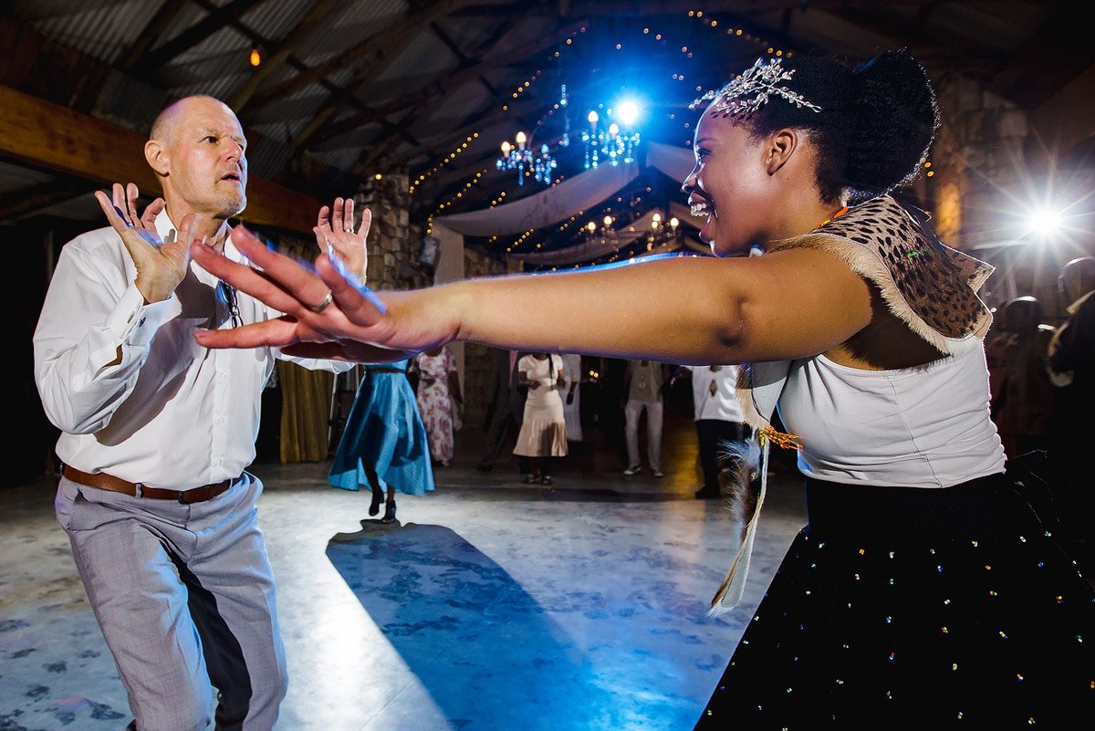 Wedding Dancing and party during a Mpumalanga Wedding in South Africa.