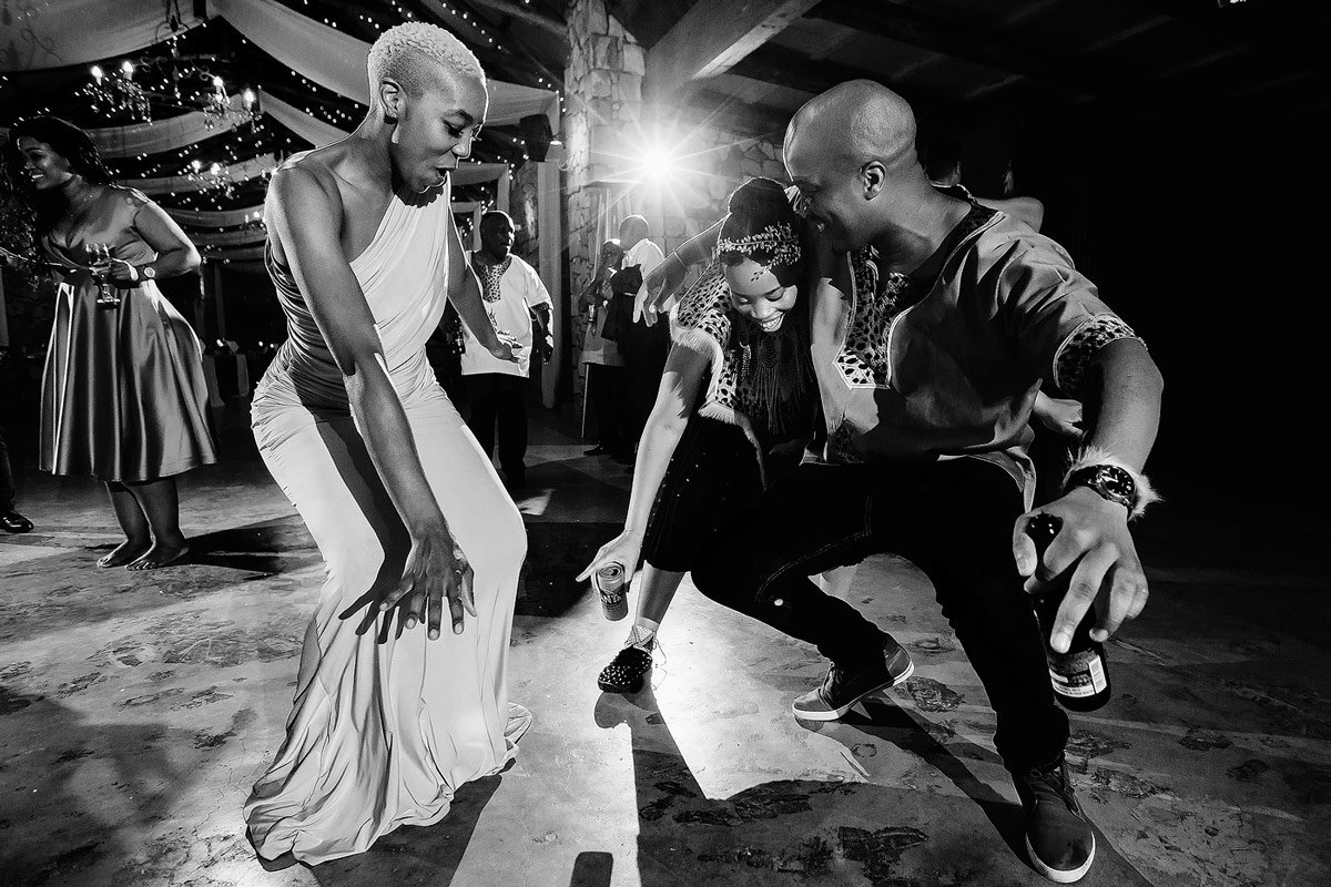 Wedding Dancing and party during a Mpumalanga Wedding in South Africa.