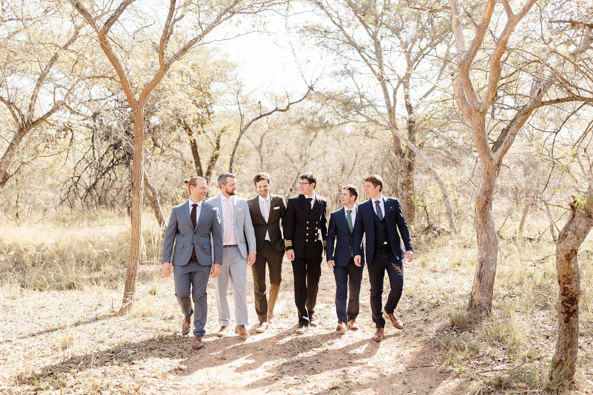 Groom and Groomsmen portraits in the bushveld