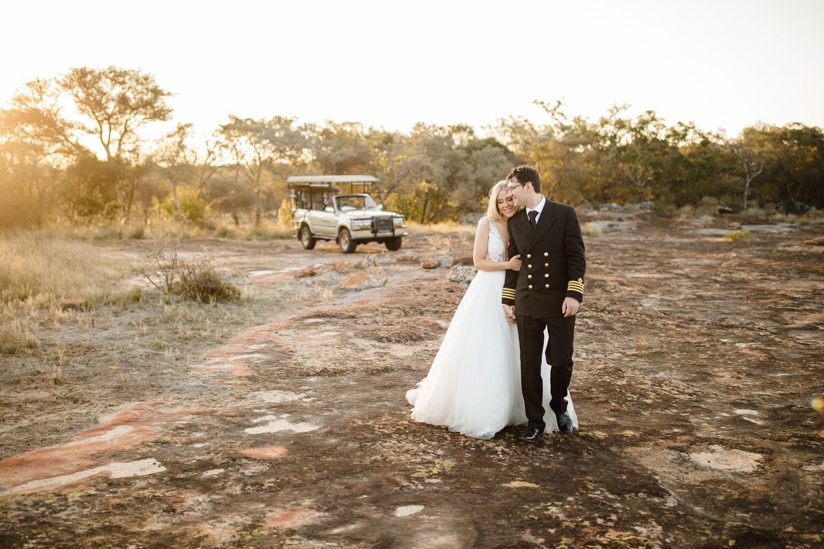 Wedding couple portraits under the African Sun in Limpopo.