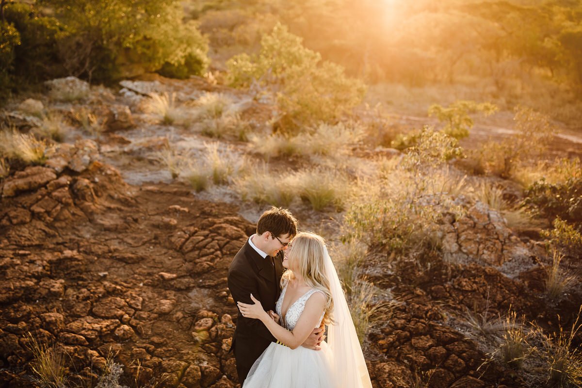 Wedding couple portraits under the African Sun in Limpopo.