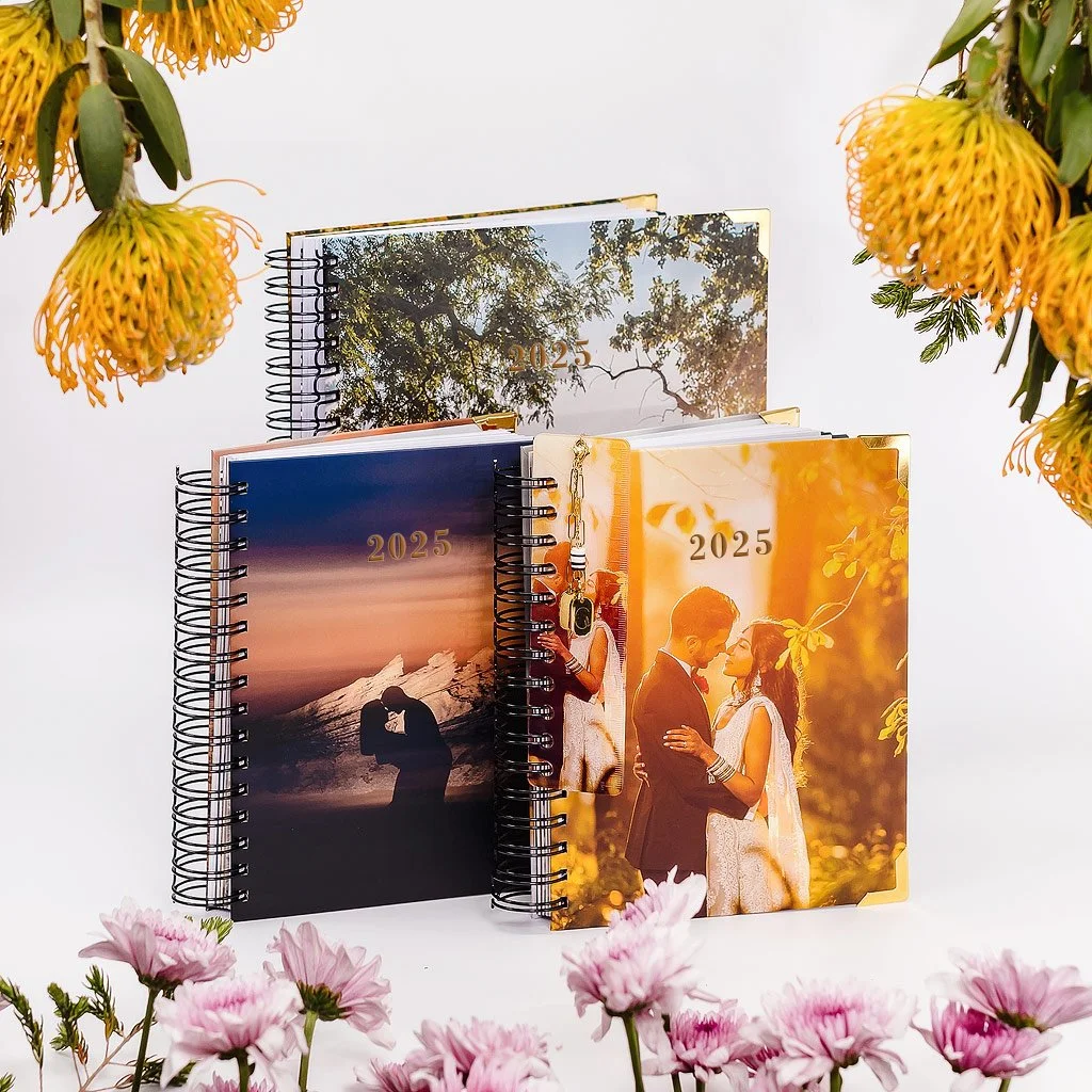Personalised A5 &amp; A4 2025 Diaries in English and Afrikaans.