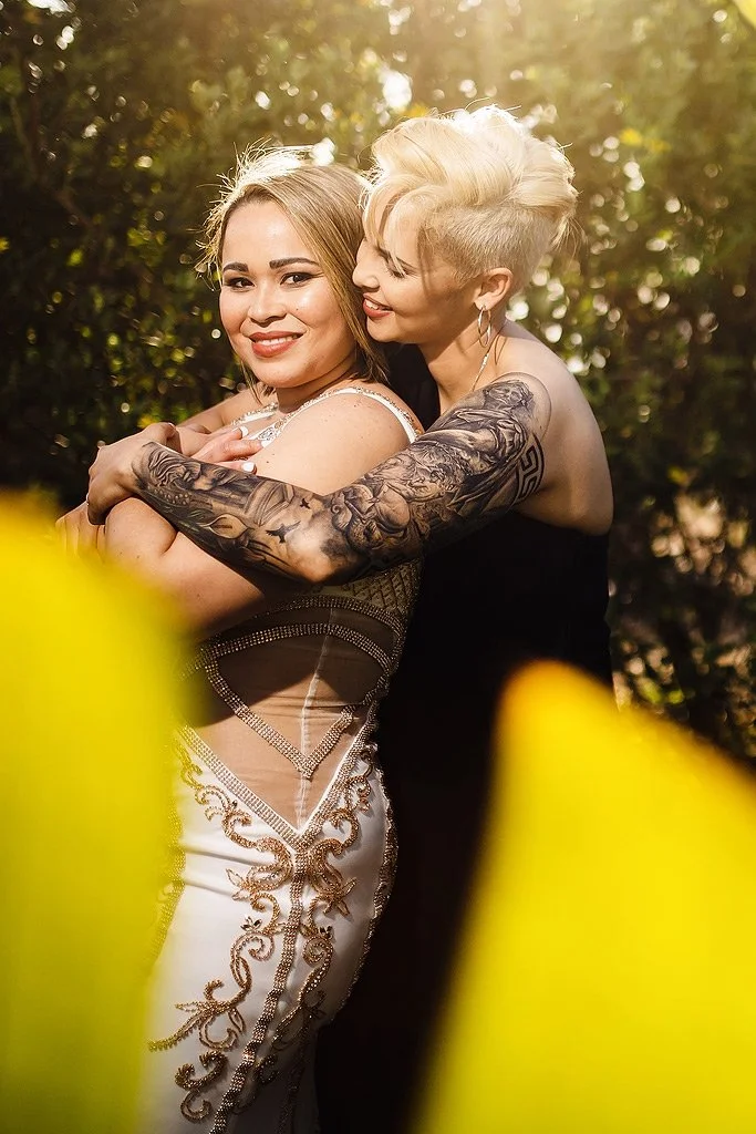 Same-sex couple on their wedding day in Knysna.