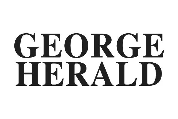 Text logo with the words 'GEORGE HERALD' in bold black letters on a white background.