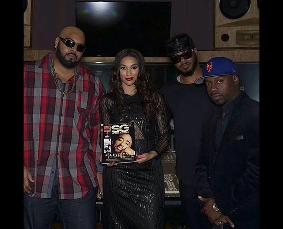 On set with Dominic Santana (Suge Knight in Tupac's biopic All Eyez On Me )