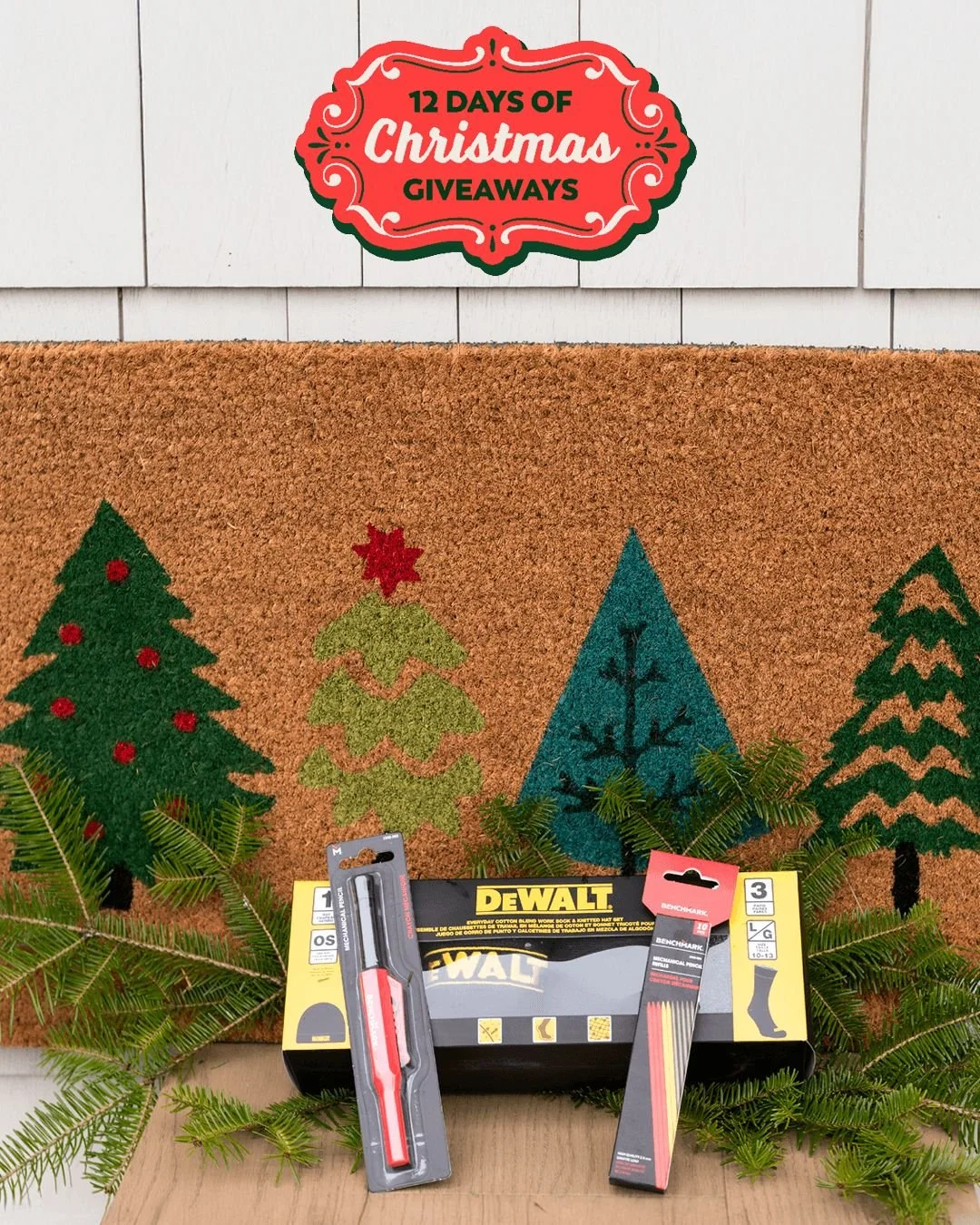 ⭐️ TAG TO WIN &ndash; DAY 5 of the 12 days of Christmas 🎁 

Tag for a chance to win a DEWALT&reg; Everyday Cotton Blend Work Sock &amp; Knitted Hat Set, Benchmark&reg; Mechanical Carpenter Pencil with 2.8mm Black Lead, Benchmark&reg; Mechanical Carp