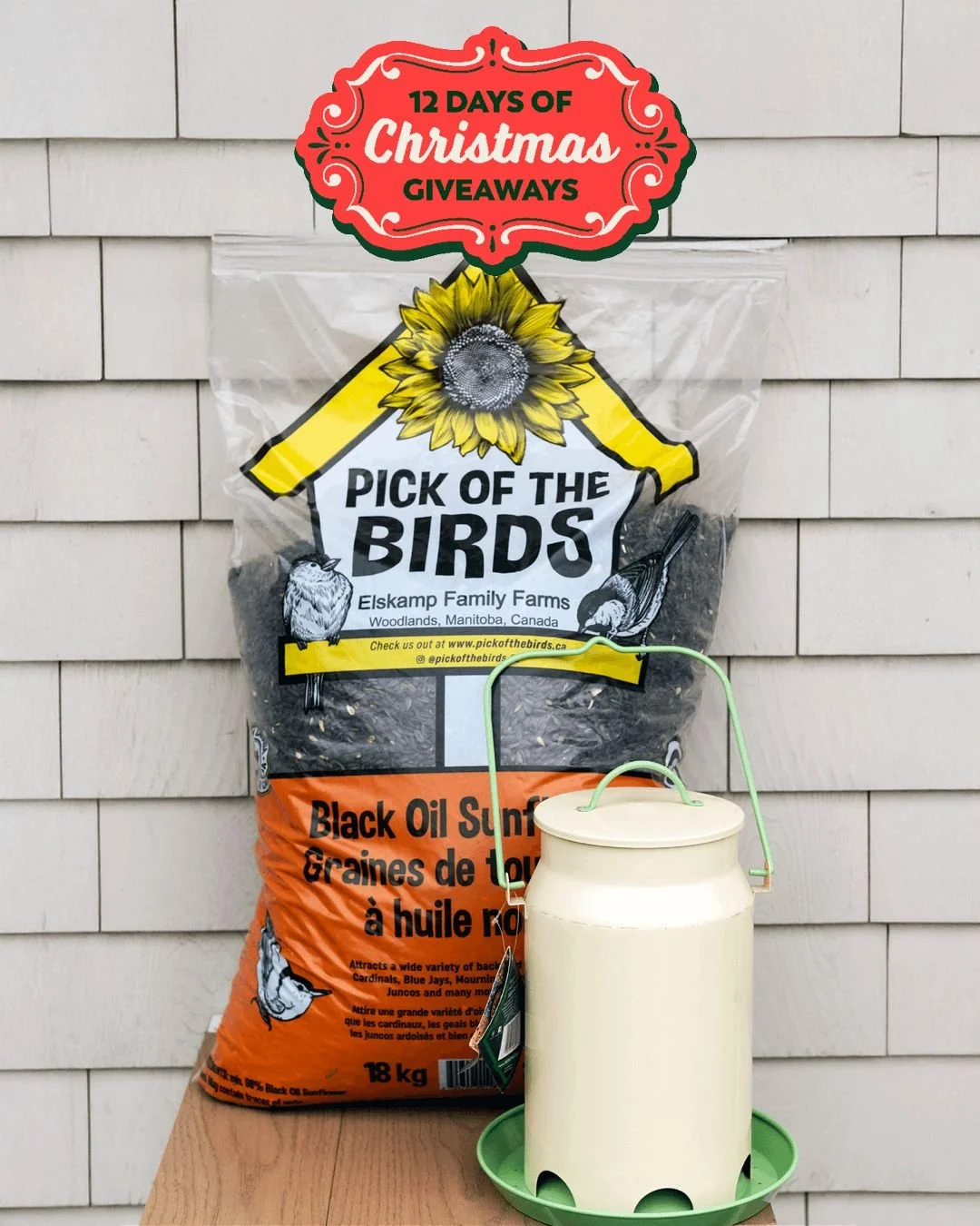 ⭐️ TAG TO WIN &ndash; DAY 7 of the 12 days of Christmas 🎁

Tag for a chance to win an 18 kg bag of Pick of the Birds&reg; Black Oil Sunflower Bird Seed and a Perky Pet&reg; Milk Pail Bird Feeder with 5 lb capacity for a prize value of over $90!

How