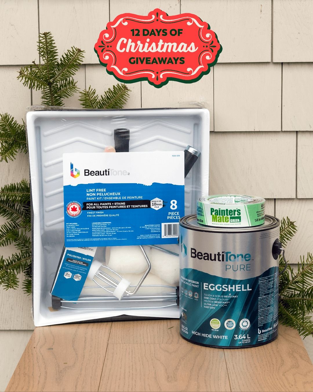 ⭐️ TAG TO WIN &ndash; DAY 8 of the 12 days of Christmas 🎁 

Tag for a chance to win a BeautiTone Pure Premium Interior Latex Eggshell Paint &amp; Primer, a BeautiTone Lint-Free Woven Fabric Paint Roller Kit and Painter&rsquo;s Mate&reg; Green Painte