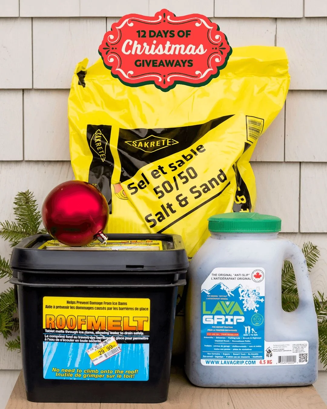 ⭐️ TAG TO WIN &ndash; DAY 9 of the 12 days of Christmas 🎁 

Tag for a chance to win a 20 kg bag of SAKRETE&reg; Pickled Salt &amp; Sand, ROOFMELT&reg; Ice Melt Tablets and a 4.5 kg bag of LAVAGRIP&reg; Anti-Slip Traction Aid for a prize value of ove