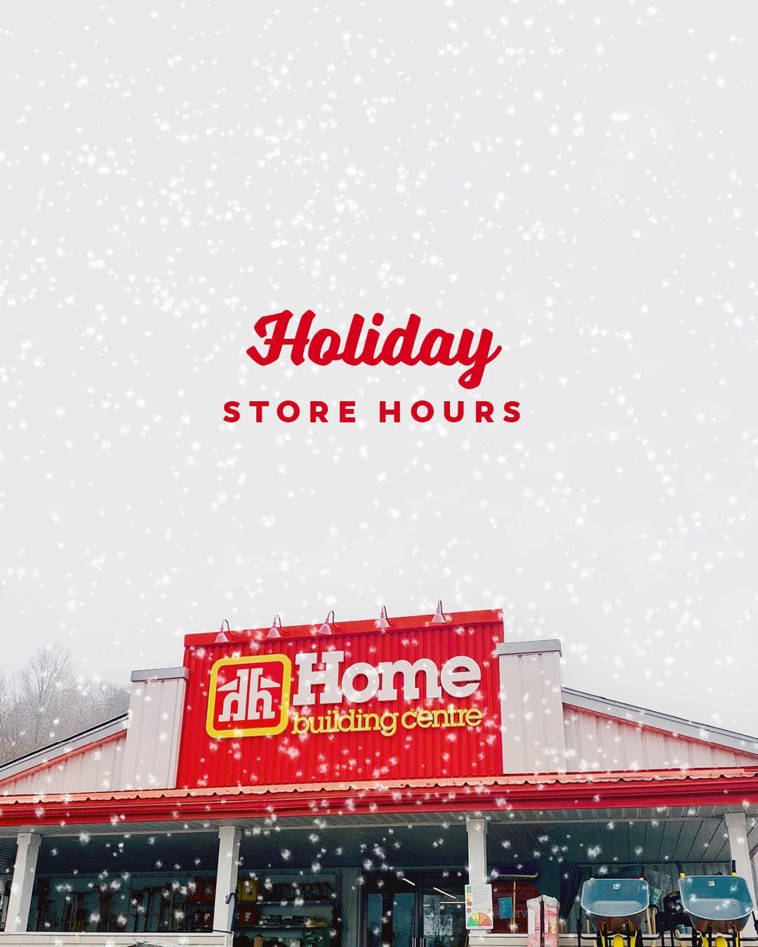 🎄🔨 Holiday Hours Alert! 🔨🎄

Burk's Falls Home Building Centre will be closed from December 24th to 26th as we take time to deck the halls and enjoy the season. Don't worry&mdash;we'll be back before you know it to help with all your DIY needs! Wi