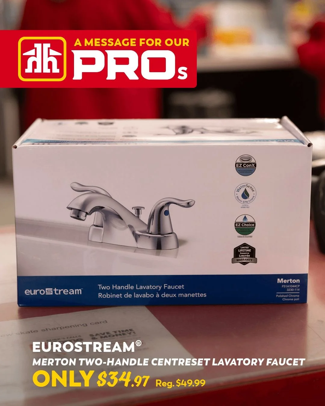 SAVE 30% on the Eurostream&reg; Merton Lavatory Faucet in chrome at Burk&rsquo;s Falls Home Building Centre! 

🚰 With a soft and gentle curved design, this two-handle bathroom faucet in chrome complements a wide variety of bathroom d&eacute;cor. Fea