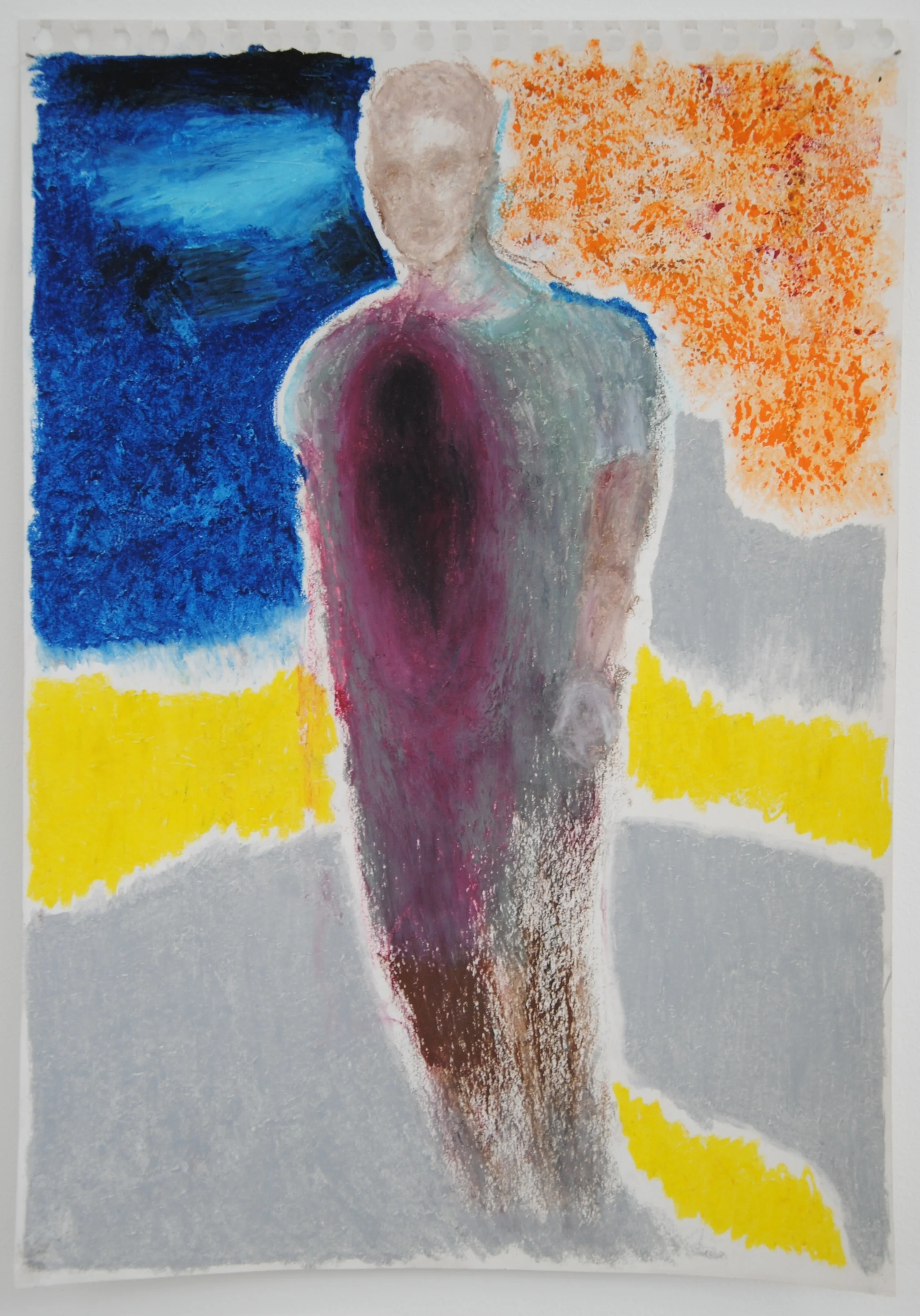 A3, oil pastel on paper, panel pins. 