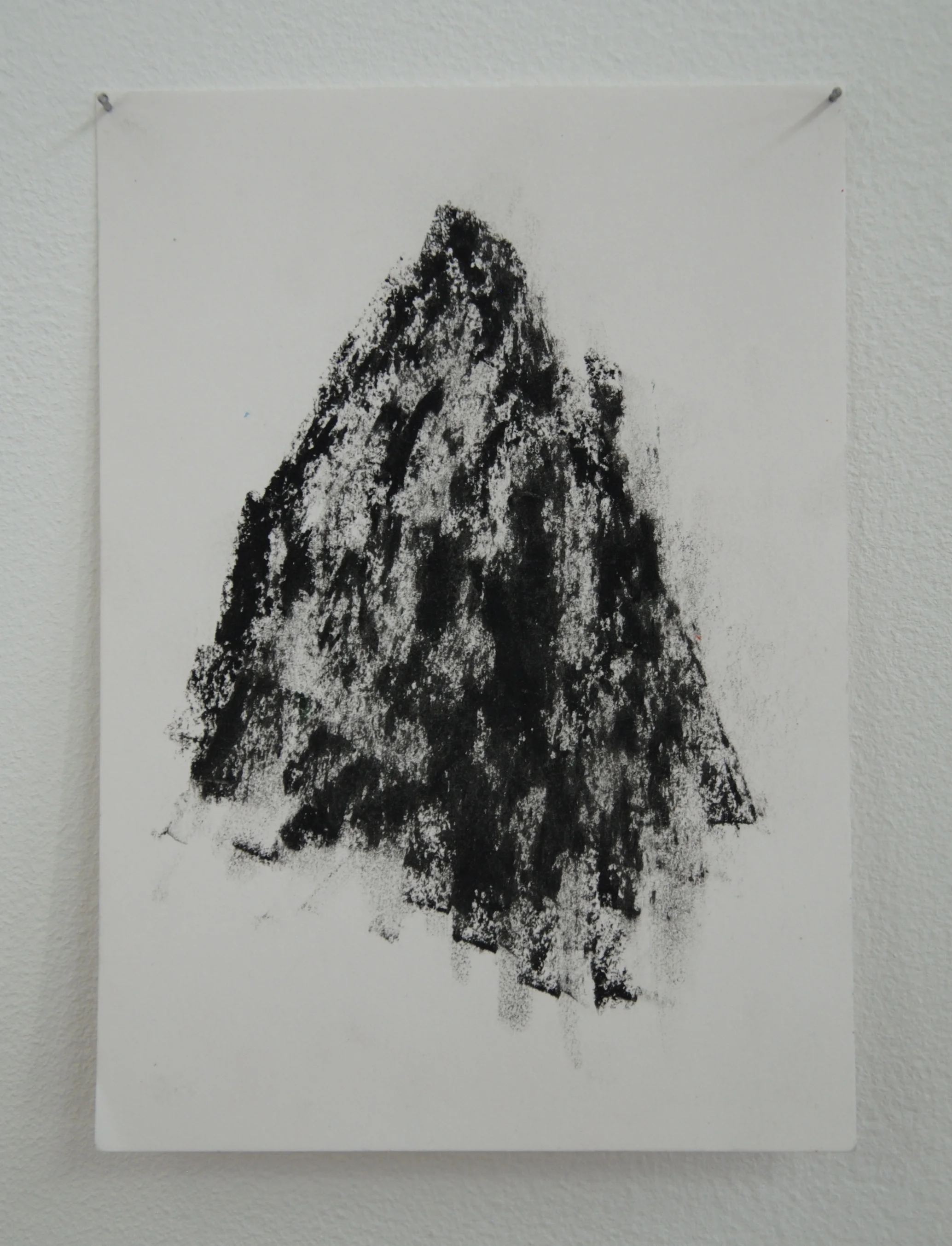 A6, oil pastel on paper, panel pins. 